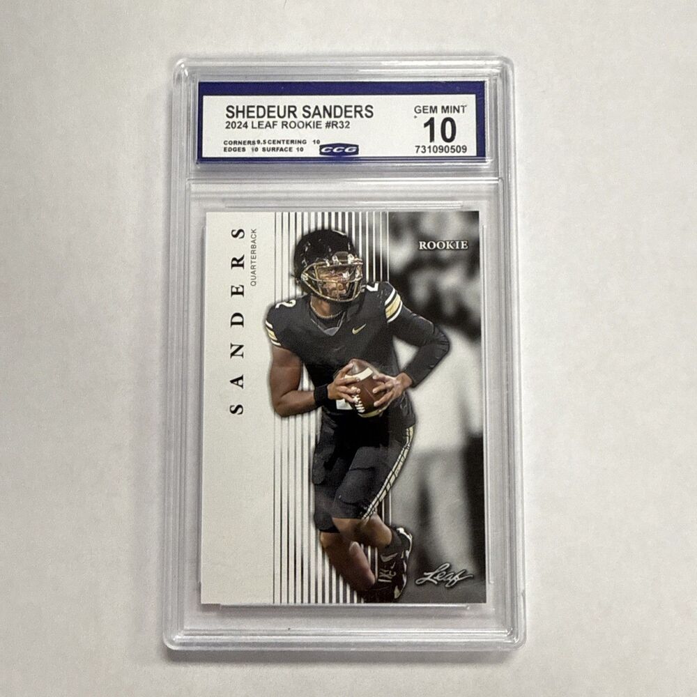 Leaf 2024 Rookie Shedeur Sanders Rookie R-32 Colorado Buffaloes CGC 10